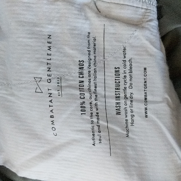 Combatant Gentlemen chinos, sage color, size 31 x 29.75 - Picture 10 of 10